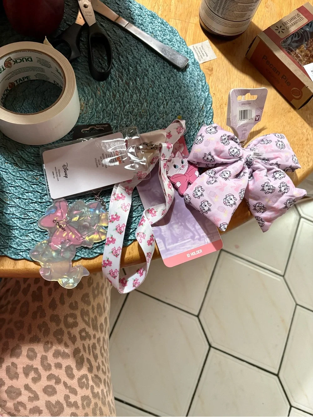 Disney Pink Marie Cat Bow and Matching Lanyard Set
